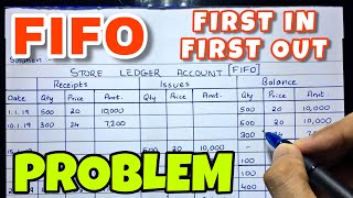 FIFO Method First In First Out Store Ledger Account Problem  BCOM  BBA  By Saheb Academy [upl. by Oicnoel]