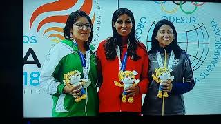 Kimberly Garcia PerúMedalla de oro 20 km marcha Cochabamba 2018 [upl. by Auqenahs]