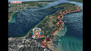 Bayshore Marathon 2024 fly over the marathon course Video of the race path [upl. by Ahsikyt500]