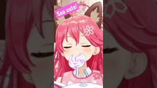 Miko licking lollipop sakuramiko baby hololive hololiveclips [upl. by Anan162]