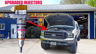 After 500K Miles My 73L Powerstroke Gets Upgraded Injectors [upl. by Joktan]