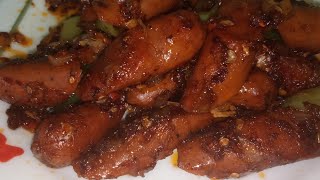 spicy sausages devilled recipe in TamilSri Lankan spicy sausages devilled [upl. by Nodnek]