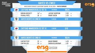 Hayes Kent CC 2nd XI v Catford Wanderers CC 1st XI [upl. by Ronn]