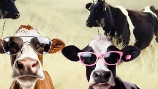 Funny cow dance party E034  cow video 2024  moo dance  cow song  cow dance [upl. by Roleat]