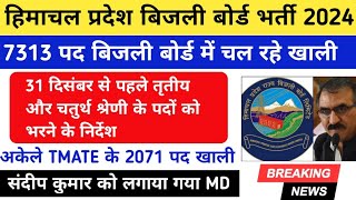 हिमाचल प्रदेश बिजली बोर्ड भर्ती 2024 Hpseb TMATE Helper bharti new update HP bijli board bharti [upl. by Combs]