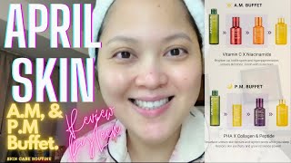 SkinCare Routine APRIL SKIN BUFFET  How to layer serums on skin  Product Review by Leen Lapid [upl. by Stanfill]