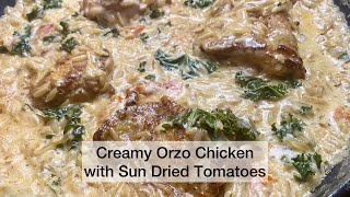 Creamy Orzo Chicken with Sun Dried Tomatoes quick how to [upl. by Yerd]