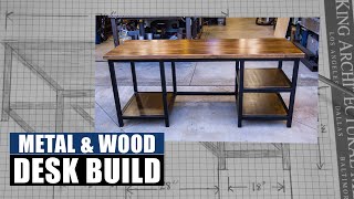 Building a Custom Metal amp Wood Desk with Butcher Block Top  Jimbos Garage [upl. by Nierman391]