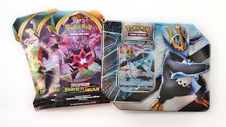 Opening an Empoleon V Tin and Darkness Ablaze Boosters [upl. by Blackington397]