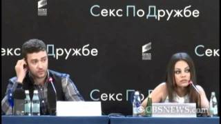 Mila Kunis chews out Russian reporter  in Russian [upl. by Ansel]