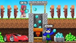 AYUSH MADE A WISHING WELL TO STEAL EKTA amp VILLAGERS IN MINECRAFT 🤑 [upl. by Drol]