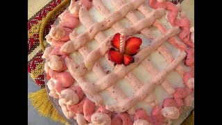 Strawberry Bavarian Cream Birthday Cake [upl. by Anitnamaid]