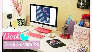 Desk Tour  Affordable Organization Ideas  Brittany Nicole [upl. by Enirolf428]