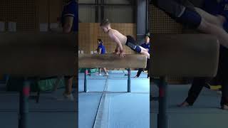 Fall off pommel flip fail fyp fypシ゚viral gymnast gymnast gym [upl. by Layney]