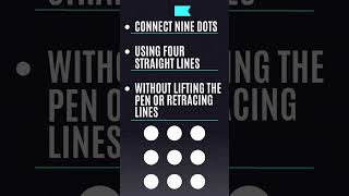 Connect 9 Dots with 4 Lines – No Pen Lift Puzzle Solution [upl. by Cuhp]