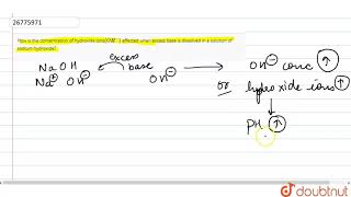 How is the concentration of hydroxide ions OH affected when excess base is dissolved in a [upl. by Karlis]