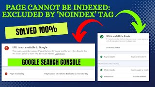 How Fix Page cannot be indexed Excluded by ‘noindex Tag  Google Search Console Url Inspection [upl. by Vyner]