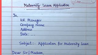 Maternity Leave Application  How to Write a Maternity Leave Request for Office [upl. by Bruis]