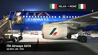 ITA LIVERY IN ALITALIA SAUCE  ITA Airways A319  Milan LIN ✈ Rome FCO  Economy Class [upl. by Annecorinne]