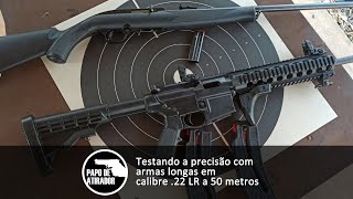 Testando a precisão com armas longas em calibre 22 LR a 50 metros [upl. by Nossila]