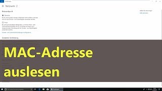 Windows 10 MACAdresse auslesen [upl. by Namyaw981]