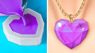 MAGICI GIOIELLI FAI DA TE 💍 TUTORIAL CON ARGILLA PENNA 3D RESINA EPOSSIDICA E PISTOLA A COLLA 🌈 [upl. by Dail509]