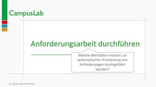 Requirements Engineering  Anforderungsarbeit durchführen [upl. by Lane]