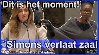 Boze Sylvana Simons schreeuwt naar Dilan YeşilgözZegerius en verlaat de plenaire zaal Vragenuur TK [upl. by Yttak824]