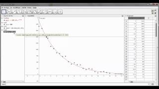 Bestemmelse af halveringstid i GeoGebra [upl. by Eilasor10]