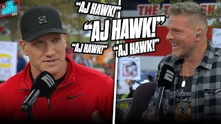 AJ Hawk Returns To Ohio State To THUNDEROUS APPLAUSE  Pat McAfee Show [upl. by Laird]