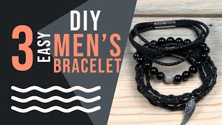 DIY Mens Bracelets for valentines day  3 Easy [upl. by Eugene779]