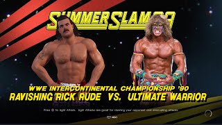 Ravishing Rick Rude VS The Ultimate Warrior no holds barred Intercontinental Championship match [upl. by Giana]