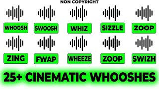 25 FREE CINEMATIC WHOOSHES Sound Effects [upl. by Scherle]