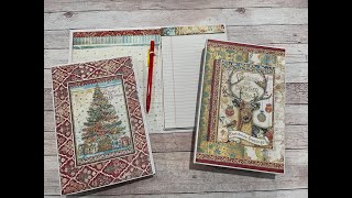 STAMPERIA CHRISTMAS GREETINGS NOTEBOOK TUTORIAL SHELLIE GEIGLE JS HOBBIES AND CRAFTS [upl. by Aerb]