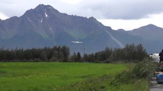 Alaska Flying Takeoff on a GustyWindy Day Douglas DC4 [upl. by Yziar]