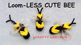 NEW Rainbow LoomLESS CUTE BEE EASY Charm Tutorials by Crafty Ladybug How to DIY [upl. by Acissehc937]