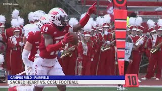 Sacred Heart football takes down CCSU 3124 in state rivalry matchup [upl. by Bible]