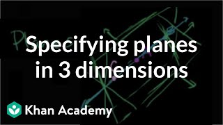 Specifying planes in three dimensions  Introduction to Euclidean geometry  Geometry  Khan Academy [upl. by Ahtaela]