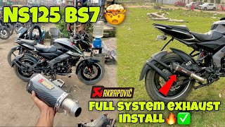 AKRAPOVIC full system exhaust install with ns125 bs7🔥✅ [upl. by Waers]