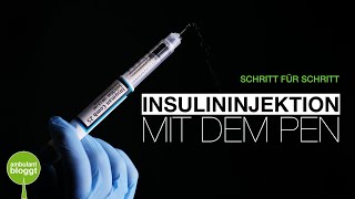 Insulininjektion mit dem Pen  Schritt für Schritt  subkutane Injektion [upl. by Inatirb]