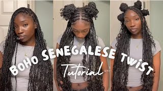 How to do the boho Senegalese twist on yourself  EASY STEP BY STEP TUTORIAL Detailed‼️ [upl. by Oiromed182]