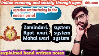 zamindariryotwarimahalwari system in British rulepermanent land settlements during British [upl. by Aloibaf]