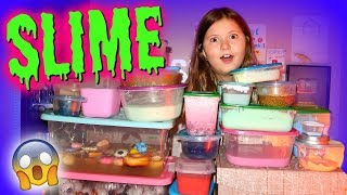 HUGE GROSS SLIME COLLECTION AND SLIME SMOOTHIE PART 2 [upl. by Llezniuq447]