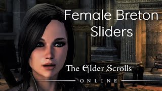 The Elder Scrolls Online  My female Breton character sliders [upl. by Llenyr]