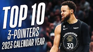 NBAs Top 10 3 Pointers Of The 2023 Calendar Year 🎯 [upl. by Twelve]