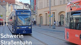 Straßenbahn Schwerin  Tram  Germany  2024  Trams in Germany [upl. by Enayd589]