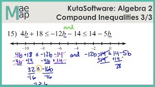 KutaSoftware Algebra 2 Compound Inequalities Part 3 [upl. by Jarin]