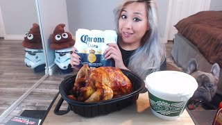 Rotisserie Chicken amp Coronas  Live Mukbang [upl. by Bashemath]