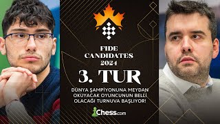 Hikaru Geri Dönüş Yapabilecek Mi  Caruana vs Firouzja Nakamura vs Abasov  FIDE Adaylar 3 Gün [upl. by Benedetto]