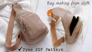 DIY Sling Backpack Sewing from Cloth 🙌 Bag Making at Home [upl. by Morgenthaler]